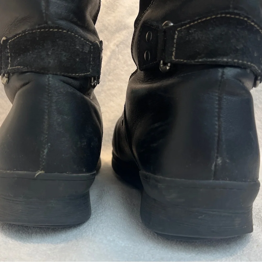 PAJAR Women's Black Leather & Suede Boots with Shearling Lining - Picture 4 of 6